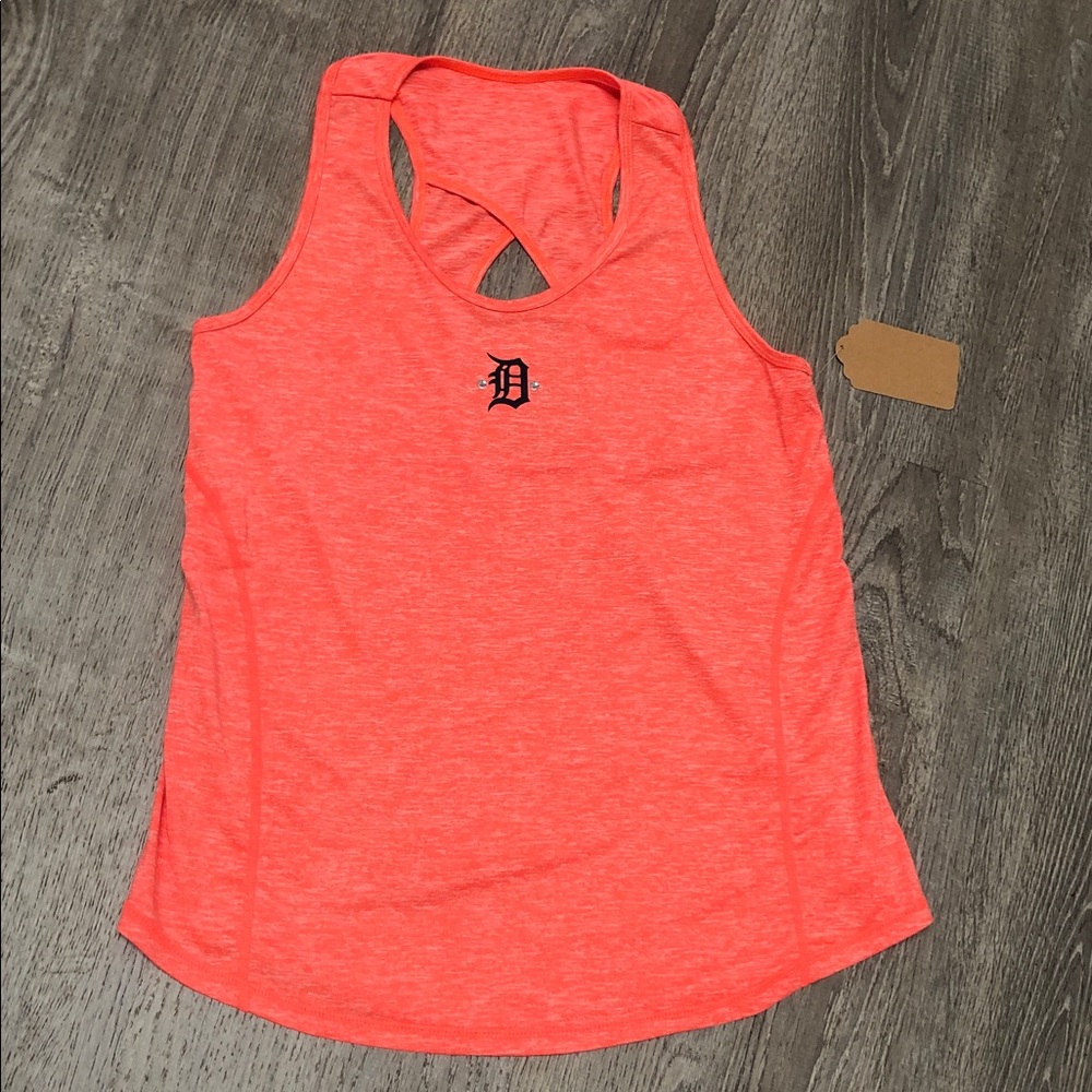 Detroit Tigers Women orange Racerback Tank Top - Athletic Casual game day